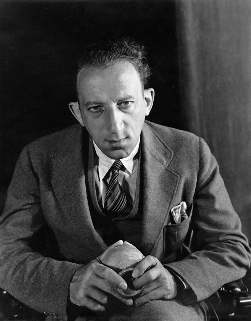 Alfred Salmony, as photographed by Imogen Cunningham in 1937 at Mills College in Oakland, California.