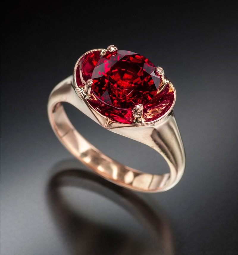 The Crimson Prince is a 3.32 ct Mogok ruby that displays the quintessential pigeon's blood color. As you can see from the previous photos, the finest Mozambique rubies can have colors quite similar to Burma's finest. Photo: Jeff Scovil. Gem: Jeffrey Bergman