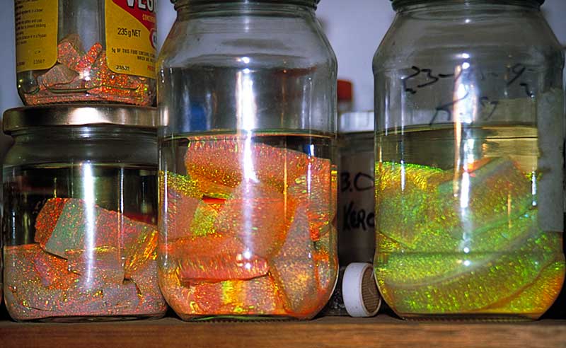 Cram's original experiements resulted in opal quite similar to other synthetic opals