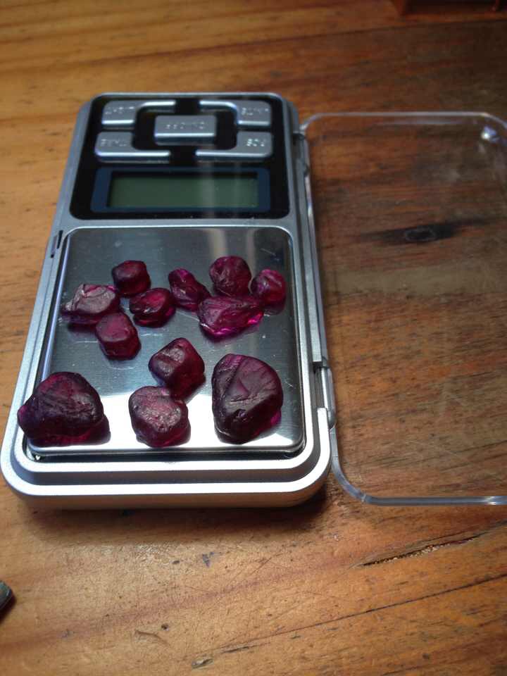 Rough ruby said to be from the new (2015) find south of Andilamena, Madagascar. Two weeks after receiving this photo from a friend, cut stones began arriving at Lotus Gemology's Bangkok office.