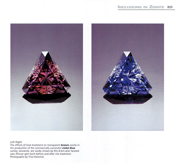 The effects of heat treatment on zoisite (tanzanite). Page 809.