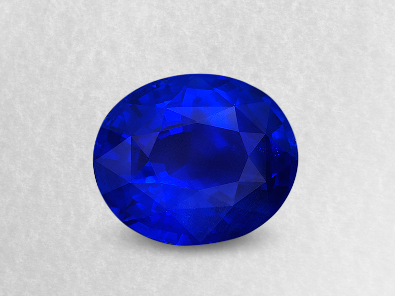Figure 1. 21.42 carats of Burmese true-blue mystery. This stone is an example of Mogok's finest product.