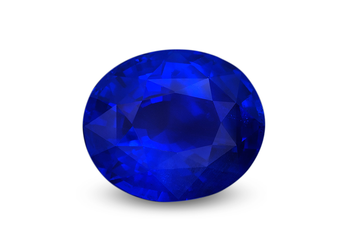 A fine royal blue sapphire from Myanmar's Mogok Stone Tract.