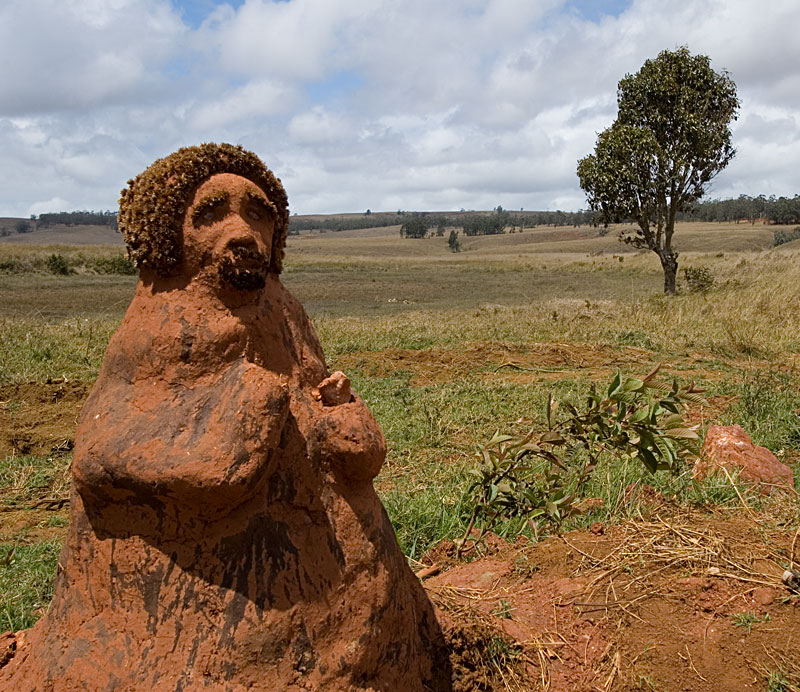A mysterious clay figure on the road just south of Andilamena. Photo: Richard W. Hughes