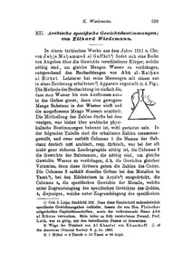 Arabische specifische Gewichtsbestimmungen