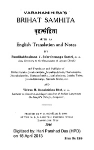 Varāhamihira’s Bṛhat Saṁhitā