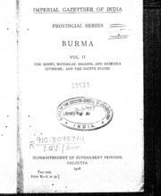 The Imperial Gazetteer of India—Provincial Series—Burma