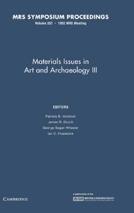 Materials issues in art and archaeology