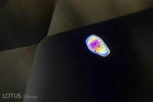 This sapphire inclusion in a yellow sapphire from Sri Lanka stands out in dramatic relief when viewed between crossed polars.