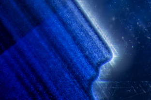 The Blue Man. Internal diffusion creates a fanciful pattern within this heat-treated sapphire from the Isle of Gems.