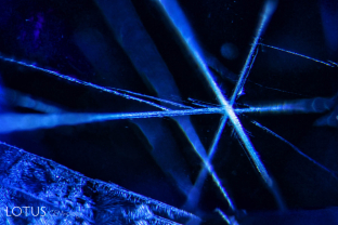 Intersecting boehmite needles in a Mogok (Burma) sapphire