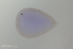 Surface-conformal color rim in a Madagascar pink sapphire that was diffused with beryllium to give it the appearance of a padparadscha sapphire.