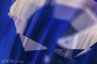 Extremely sharp angular zoning, as seen here, is a common inclusion in Madagascar sapphire. 