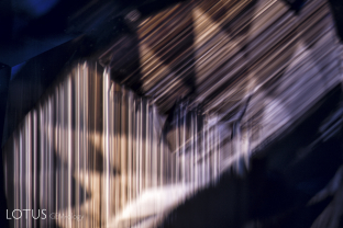 Extremely sharp angular growth zoning in a Madagascar sapphire. At times the zoning is so sharp, it created iridescence via diffraction of visible light.