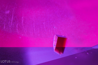 Deep red crystals were found in a Madagascar ruby. Examination with Lotus Gemology’s micro Raman identified them as the mineral staurolite. This is the first example of staurolite found in corundum.