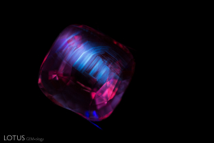 Angular zoned chalky fluorescence like this is a tell-tale sign of heat treatment.