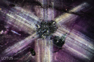 Trapiche pattern in a ruby from Pakistan’s Azad Kashmir region.