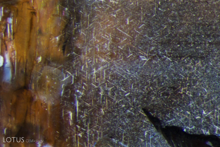 Undissolved rutile silk glitters in this untreated sapphire from Rubyvale, Austrlia.