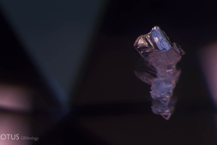 Octahedral crystals are a common inclusion in spinel and grow according to the underlying symmetry of their spinel host.